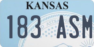 KS license plate 183ASM