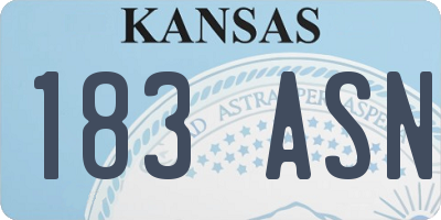 KS license plate 183ASN