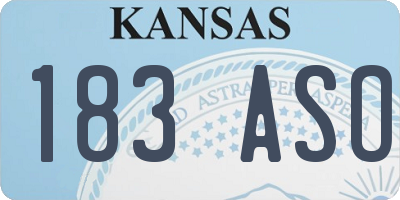 KS license plate 183ASO