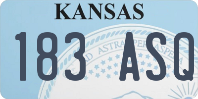 KS license plate 183ASQ