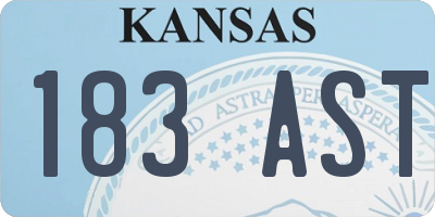 KS license plate 183AST