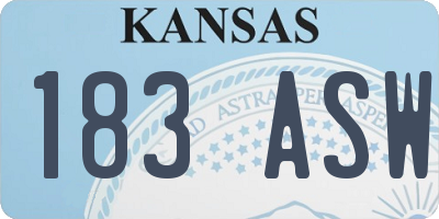 KS license plate 183ASW
