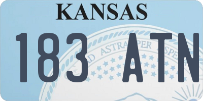 KS license plate 183ATN
