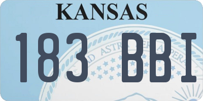 KS license plate 183BBI