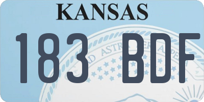 KS license plate 183BDF