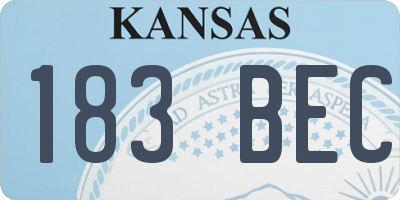 KS license plate 183BEC