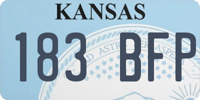 KS license plate 183BFP