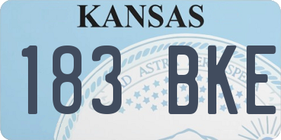 KS license plate 183BKE