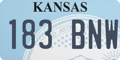 KS license plate 183BNW