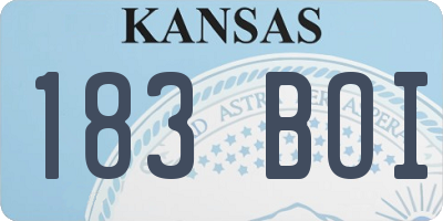 KS license plate 183BOI