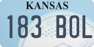 KS license plate 183BOL
