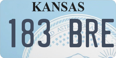 KS license plate 183BRE