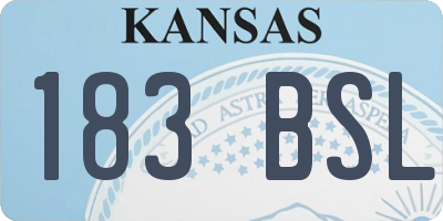 KS license plate 183BSL