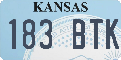 KS license plate 183BTK
