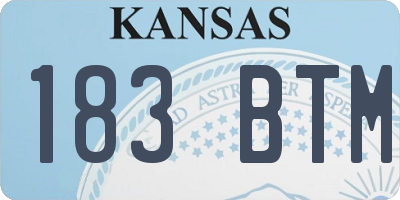 KS license plate 183BTM