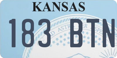 KS license plate 183BTN