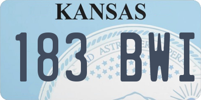 KS license plate 183BWI