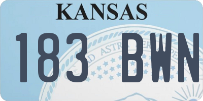 KS license plate 183BWN