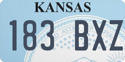 KS license plate 183BXZ