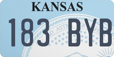 KS license plate 183BYB