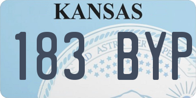 KS license plate 183BYP