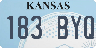 KS license plate 183BYQ