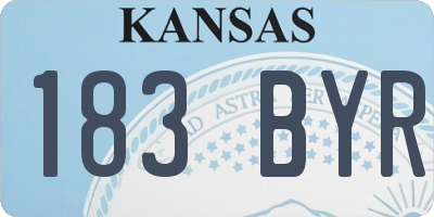 KS license plate 183BYR