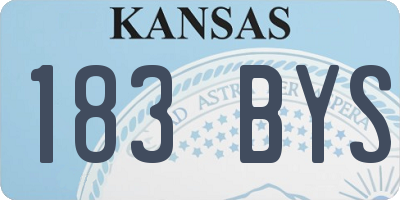 KS license plate 183BYS