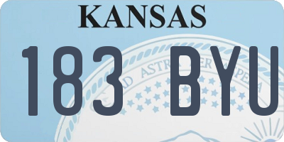 KS license plate 183BYU