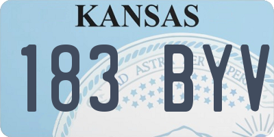 KS license plate 183BYV