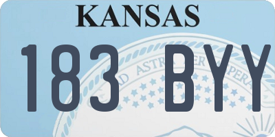 KS license plate 183BYY