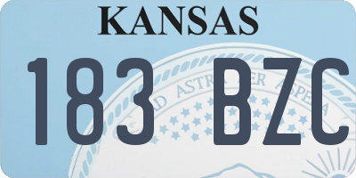 KS license plate 183BZC