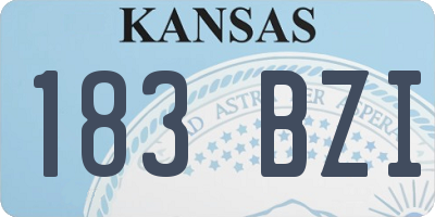 KS license plate 183BZI