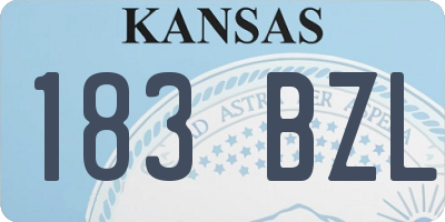 KS license plate 183BZL