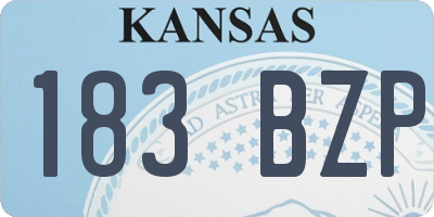 KS license plate 183BZP