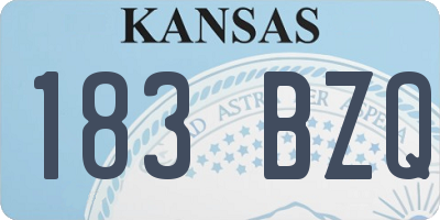 KS license plate 183BZQ