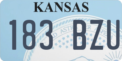 KS license plate 183BZU