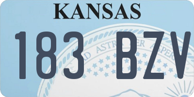 KS license plate 183BZV