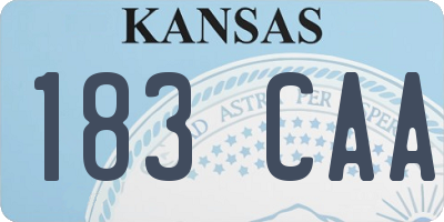 KS license plate 183CAA