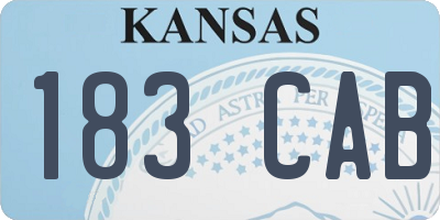 KS license plate 183CAB