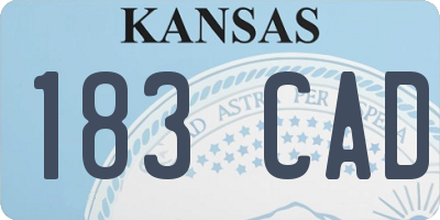 KS license plate 183CAD