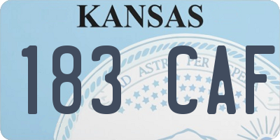 KS license plate 183CAF