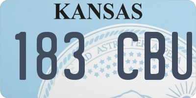 KS license plate 183CBU