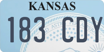 KS license plate 183CDY