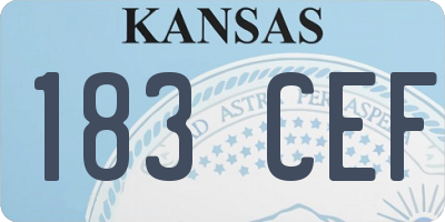 KS license plate 183CEF