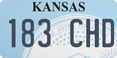 KS license plate 183CHD