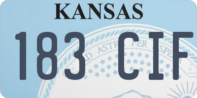 KS license plate 183CIF