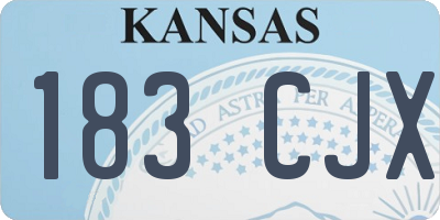 KS license plate 183CJX