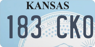 KS license plate 183CKO