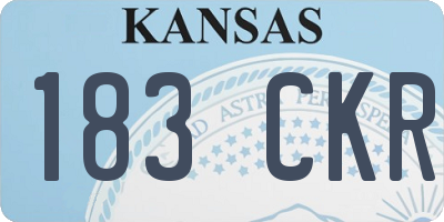 KS license plate 183CKR